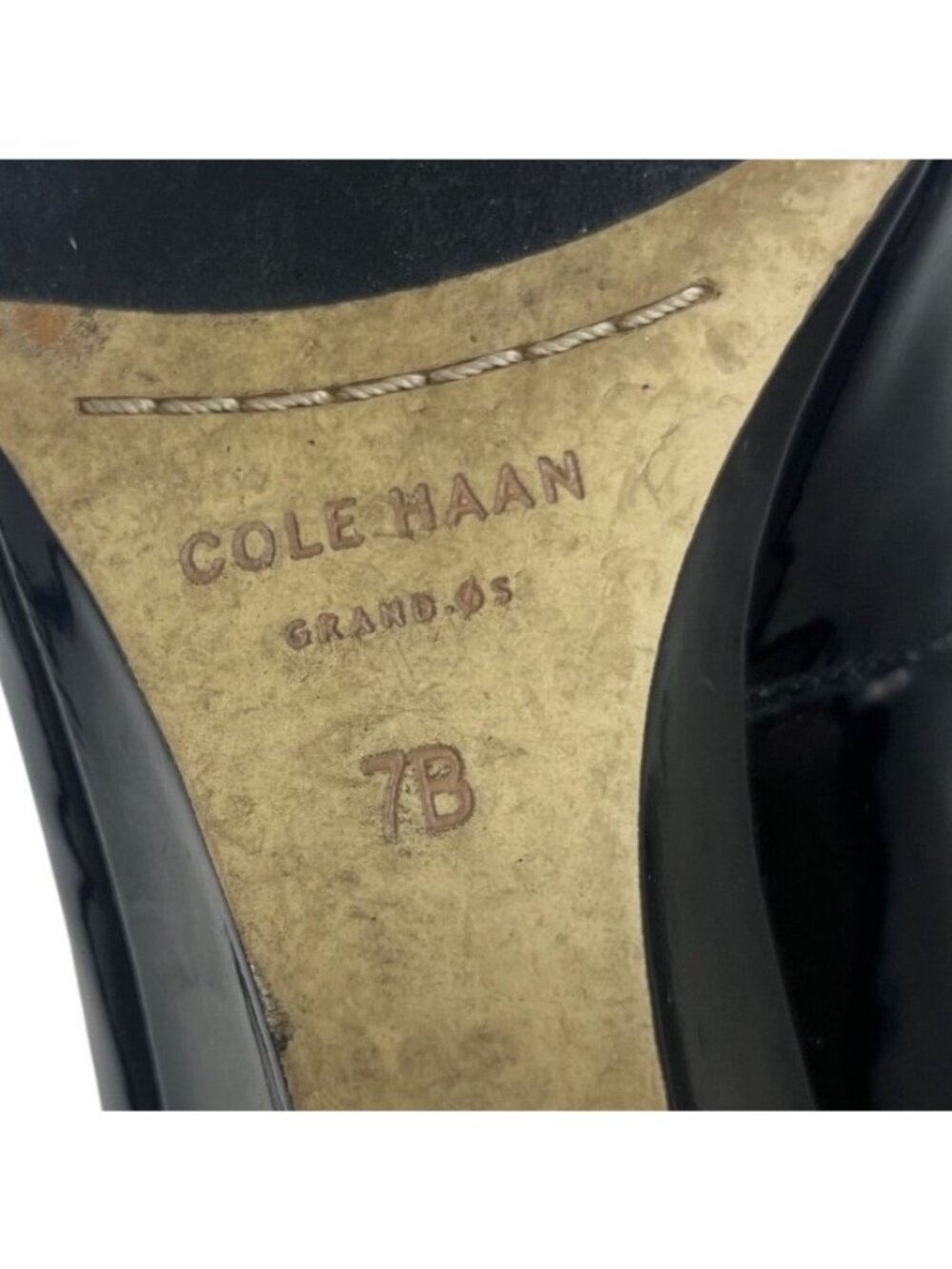 Cole Haan Patent Leather Wedge Heels Shoes Size 7B Black - Picture 7 of 8